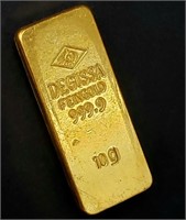 24K  10G Fine 9999 Degussa Bar