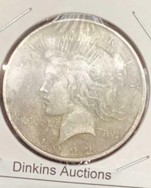 1922 P E A C E, dollar silver coin