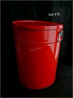 Red metal bucket