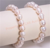 (2) Sterling Silver Freshwater Pearl Bracelets