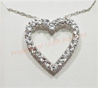 Sterling Silver Heart Topaz Necklace