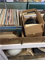 Two boxes of antique records