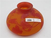 GALLE ORANGE VASE 9W  5 H.  CLEAN