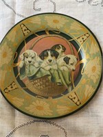 Antiques souvenir lithograph tin plate, with four