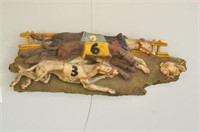 DOG RACING RESIN WALL ART