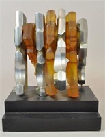 MID-CENTURY ALUMINUM & RESIN SCULPURE DAVID DAVIS