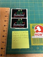 Budweiser fabric stickers unused