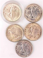 Coin 5  Walking Liberty Half Dollars High Grades