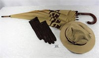 Vintage Aigner Umbrella, Hat and Gloves