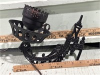 CAST IRON OIL LAMP SCONCE (ELECTRIFIED)