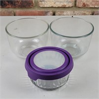 Glass Mixing Bowls & Storage Bowl