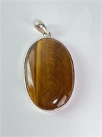 Large Sterling Tiger Eye Pendant 25 Grams