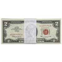 PACK OF (100) 1963 $2 LEGAL TENDER USN'S GEM UNC