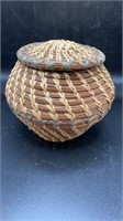 Coushatta Pine Needle Basket Small Native American