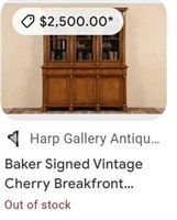 11 - BAKER VINTAGE CHERRY BREAKFRONT 89X75"