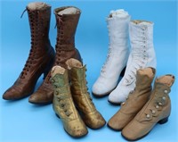 4 PAIR VICTORIAN LADIES & CHILDREN'S SHOES,