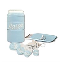 Blue Ceramic Mason Jar Set - Vintage Kitchen...