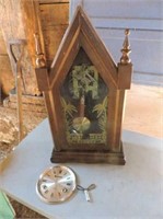 Vintage Steeple Clock With Key 21"T
