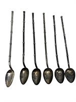 Vintage bamboo silver straw spoons