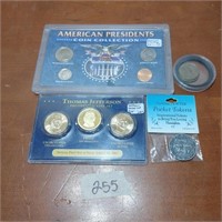 LOT OF COIN COLLECTION, PRES T JEFFERSON,