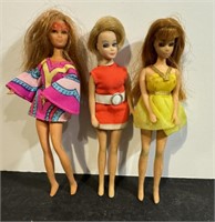 Three Vintage Topper Dawn Dolls 1970