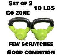 LOT OF 2 10 LBS KETTLE BELL / GO ZONE GOOD