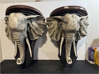 Two Elephant Sconces 17" tall