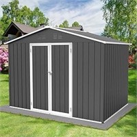 6x8ft Metal Outdoor Storage Shed, Large Heavy Duty