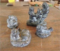 A Wolfe soap stone carvings