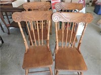 4 - Antique press back chairs very good condition