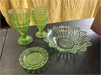4 Pc. Green Glassware