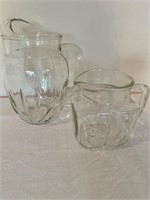 Federal Glass Star Pitchers Large and Small Square