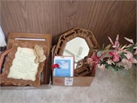 (2) Boxes w/ Batt. Clock, Our Father Plaque,