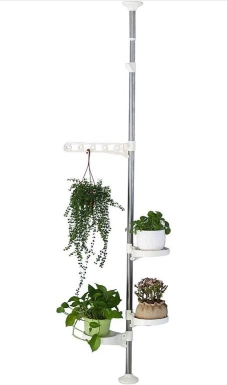Indoor Plant Pole Stand Tension Rod Hanger Window