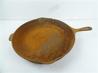 Antique 13.5" Large Cast Iron Skillet (As is)