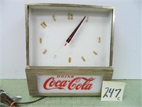 Coca-Cola Lighted Wall Clock (Missing Glass Panel)