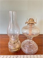 (2) antique oil lamps