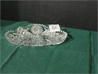 American Brilliant cut glass small celery dish,