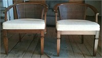 Pair Cottage Style Barrel Chairs