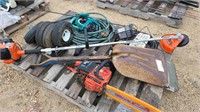 Gas Trimmer, Homelite Chain Saw,Garden Tools etc