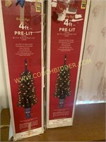 Pair of 4ft prelit trees-not tested