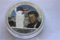 John F Kennedy Colour Commemorative Coin