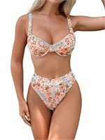 SOLY HUX Bikini Sets for Women Floral Print Smocke