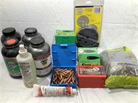 Assorted Reloading Accessories - Powder, 30 cal