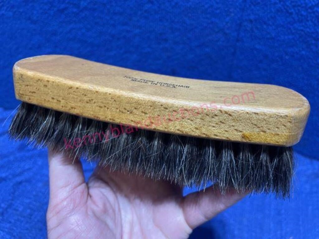 Vtg USA horsehair shoe shine brush