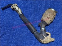 Old Black Forest carved pipe (stag motif) Germany