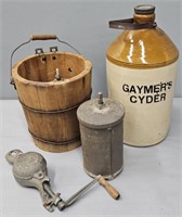 Gaymers Cyder Stoneware Jug; Ice Cream Maker & Lot