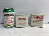 Johnson & Johnson bandaids plastic stripes tin