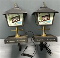 Pair Schlitz Beer Advertising Lamp Lights