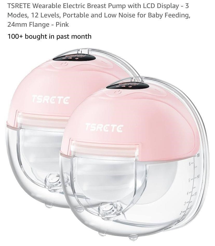TSRETE Wearable Electric Breast Pump with LCD